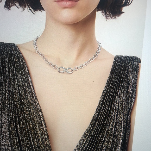 Infinity link chain necklace 18” Tiffany & co sterling silver, boxed & bagged - Picture 8 of 10